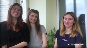 Three Coquettish Babes Have Exciting Lesbian Threesome Sex - 18yo brunette teen sluts