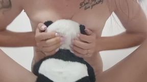 My teddy bear makes me pee on him after he licks my nipples!