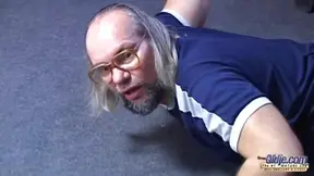 Raunchy Oldje Handjob Action Gets Him Rock Hard and Panting Fast