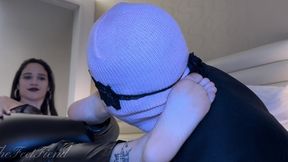 Lana Noccioli White Pedi Foot Worship in Lingerie & Black Latex