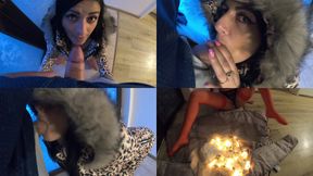 Facefucked, Covered in Cum &amp; Burning My Glossy Puffer Jacket