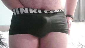 Big mess in my small Calvin Kleins while wanking