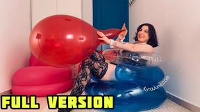 Balloons and Inflatables Chairs Popping - Balloon Fetish - Balloons Blow to Pop - Inflatable Fetish