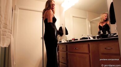 The pathetic cuckold queen in her cocktail dress