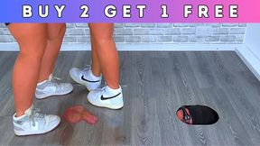 201. Pressing Your Face, Cock & Balls Flat Under Plexiglass & Our Nike Jordans - Leg Cam - Trample Trampling CBT Ballbusting Crushing Trainer