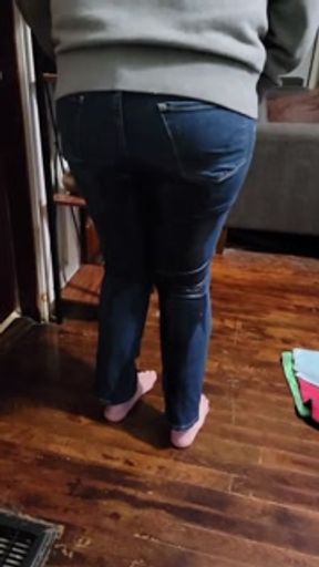 I came home from work bursting to pee, but never made it into the bathroom, thanks to TheBottomHalf!