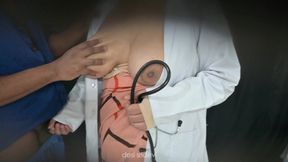 Sexy doctor checking patient dick