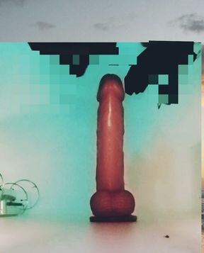 Maulfick training for faggot with dildo