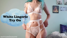 White Lingerie Try On