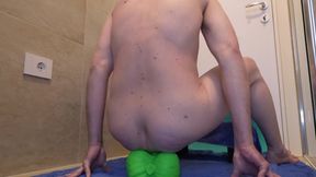 Deep anal destroyed by huge Boogeyman dildo from Jonh Thomas Toys