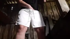 Country girl masturbates in a barn with her clothes on so no one catches her