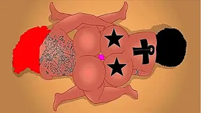 Pussy lickers Bunz and Isis put dildos deep inside their Ebony pussies and big black