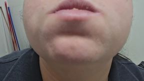 chewing in extreme close-up