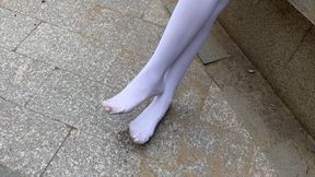 video compilation with dirty white socks and pantyhose