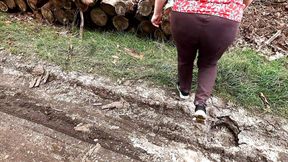 Pants Down Pussy Slapping in the Middle of the Hiking Way