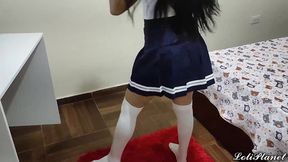 engano a mi prima en ley colegiala para follarmela por el culo - sexo anal