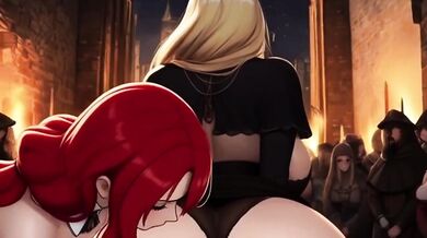 Medieval hentai animation riding rough huge BBC interracial passion