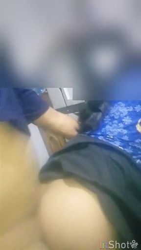 Amateur Footage of a Beautiful Civil Servant Stepmother with an Office Driver in a Warehouse