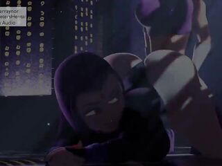 Raven gets cumflated by futa starfire