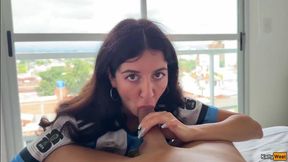 Football fans Katty West gets a wild public ride and gives a horny blowjob