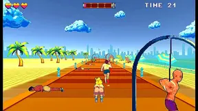 Busty Roller Babe Dominates Outdoors With Muscular Guys In Anime BDSM Fantasy