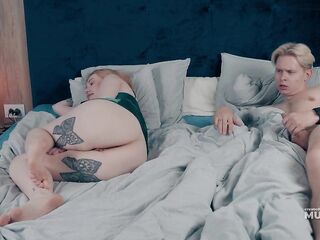 Golden-haired Step Mommy With Huge Bazookas Shares My Bed After Fighting With Dad And Gets Drilled Hard In Spooning Until Creampie