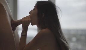 ASIAN TEEN GIVES ME AN AMAZING BLOWJOB by our hotel balcony -Raya Steele