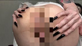 Pussy and asshole worship close ups, ass and pussy spreading, face visible and white stockings lingerie on me ( 2688x1512)