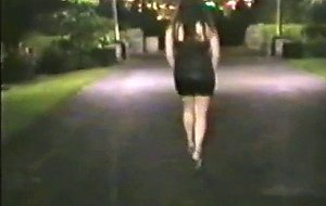 Vintage public pissing and touching herself