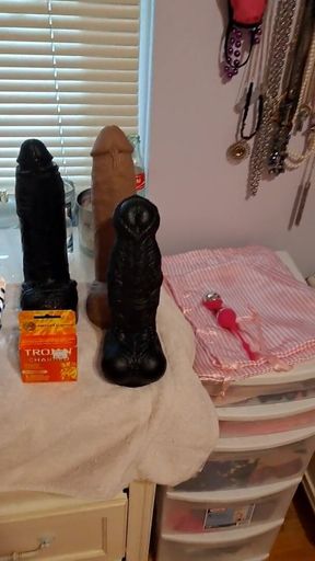 Showing off all the toys and objects i am going to use!
