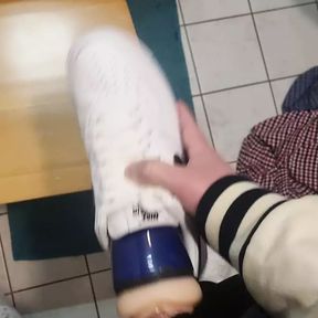 Jock fucks his sneakers with Fleshlight