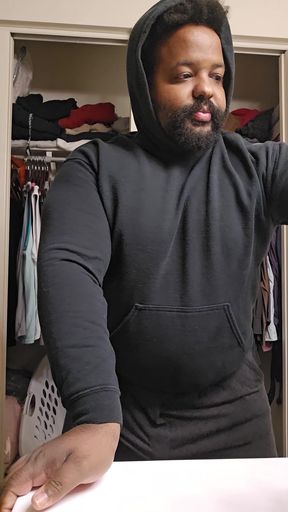 Thick Bearded Stepdaddy Blows Load Through Pajama Pants