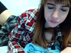 Redhead Teen In Stockings Webcam Toying