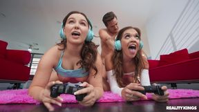 Teen Gamer Girls Compete for Big Dick