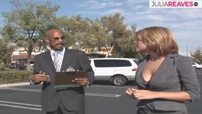 Horny bitch spreads legs as lover slides his big black cock into her cunt