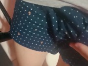 Asian Filipino Boy Twink Gooning while in Boxers - With Huge Cumshot