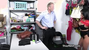 ”Latin milf suspect with booty plug gags on officers shaft”