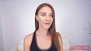 Fit brunette babe Sissy Moore gets fucked at casting