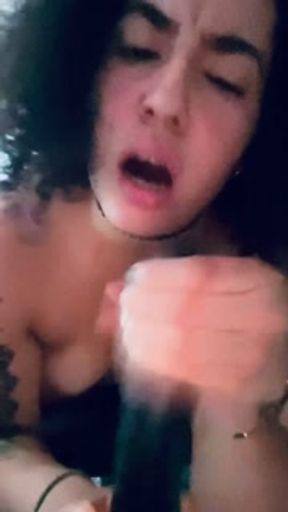 Femdom JOI -Your bad stepsister edging you in stockings but replaces you with a bigger cock