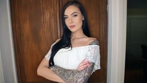 Slutty inked stepsister Marley Brinx rides a massive sausage