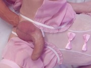 Omg, it's so deep inside! Extreme belly bulge with extra long dildo 🥵
