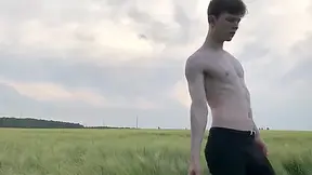Twink Almost Caught Cumming In Field