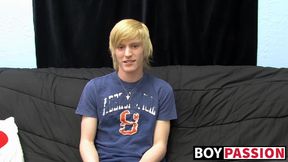 Kinky tattooed twink Dustin jerking off in passionate solo