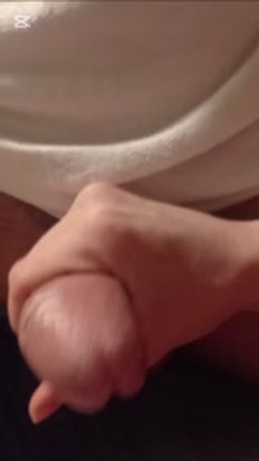 Italian wife MILF plays with his hard cock in a slow and teasing edging