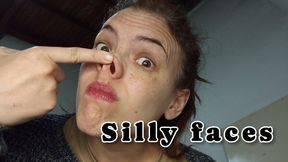 Silly faces, playing with my nose