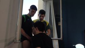 StepDad and StepSon Raw Threesome
