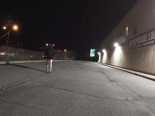 Sissy Excited CD hanging outdoors in the public view