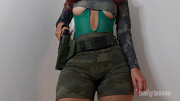 Part 1 - Military girl doing a hard and sexy workout.