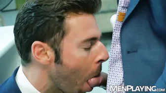Andy Star and Dario Beck in suit fetish anal hardcore