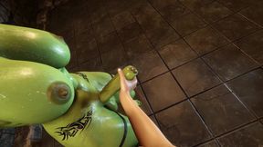 Futanari Orc BDSM Deep Throat Blowjob.